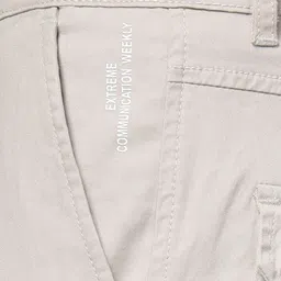 HO BINDAASS Men Textured Self Design Mid-Rise Cotton Cargos image 3