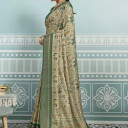 Mitera Ethnic Motifs Printed Saree With Blouse Piece-picture-10