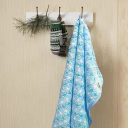 HOUSSE Blue & White Double Diamond Pattern Hand Towels image 4