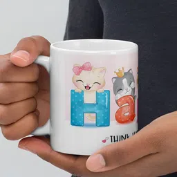 Mr UVD White & Blue Graphic Printed Ceramic Mug 350 ml image 4