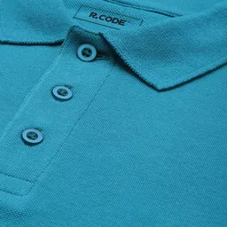 R.Code by The Roadster Life Co. Men Polo Collar Solid Short Sleeve Regular Fit Tshirt image 3