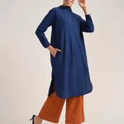 Saltpetre Mandarin Collar Organic Cotton Tunic With Trousers Co-Ords image 2