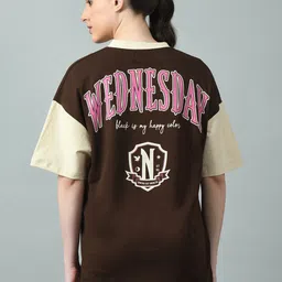 CORSICA Women Typography Printed V-Neck Drop-Shoulder Sleeves Bio Finish T-shirt-image-42
