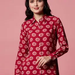 Peachmode Women Floral Print Pure Cotton Shirt Style Top-picture-30