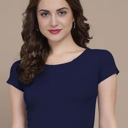 Dream Beauty Fashion Women Ribbed Round Neck Fitted Crop Top-picture-21