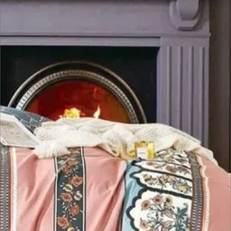 The Bright Evening White & Pink Ethnic Motifs 350 TC King Bedsheet with 2 Pillow Covers image 2