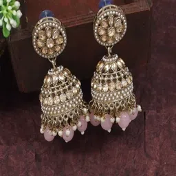 SGA FASHION Gold-Plated Kundan-Studded & Beaded Jewellery Set image 4