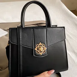 HAUTE SAUCE Women's Black Vegan Leather Hand Bag image 1