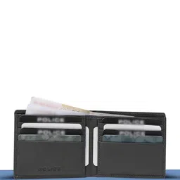 Police Men Leather Two Fold Wallet with Passport Holder image 2