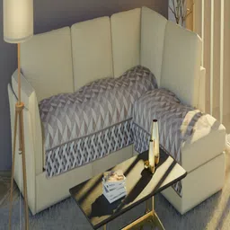 Fashion Throw Beige Printed Velvet 2 Piece Sofa Cover-image-36