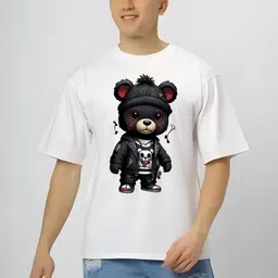 KAIDO Graphic Printed Round Neck Drop-Shoulder Sleeves Oversized Casual T-Shirt-picture-35
