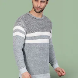 GRACIT Men Striped Woollen Pullover image 2