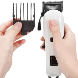 FINARO 809 A White & Black Rechargeable Professional Electric Hair Clipper Fully Waterproof Trimmer 120 min Runtime 4 Length Settings image 5