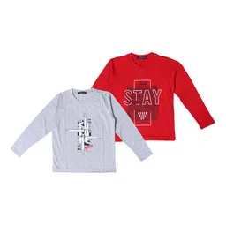 NeuVin Pack Of 2 Kids Graphic Printed Round Neck Long Sleeves Regular Fit Casual T-Shirt-image-67