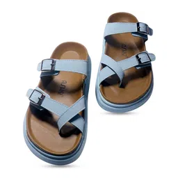 ASHO WITH FASHION MADE GLOBAL Open Toe Flats With Buckles image 2