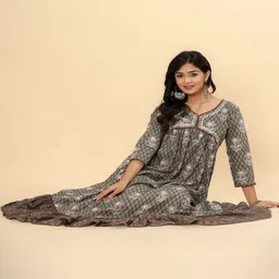 Jaipurite Printed Gown Maxi Ethnic Dresses-picture-33