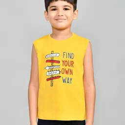 Lux Cozi Boys Typography Printed Round Neck Pure Cotton T-shirt With Shorts-picture-24