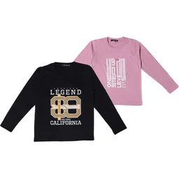 NeuVin Kids Pack Of 2 Typography Printed Round Neck T-shirts-picture-25