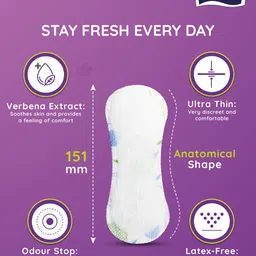 bella Herbs Verbena Medium Panty Liners - 60 Pcs image 3