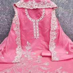 Peachmode Embroidered Unstitched Dress Material image 2