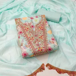 Maroosh Floral Printed Zardosi Unstitched Dress Material-picture-20