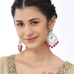 VATSALYA creation Gold-Plated Alloy Artificial Stones Earrings-picture-12