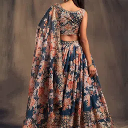 Zeel Clothing Embroidered Sequinned Semi-Stitched Lehenga & Unstitched Blouse With Dupatta image 2