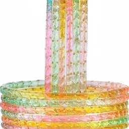 THE BLAZZE Multi Glass Artificial Stones & Beads Bangle-picture-10