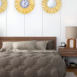 Myntra Elegant Homes Gold-Toned & White Textured Contemporary Wall Clock image 2