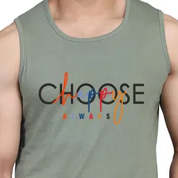 SLOWLORIS Pack Of 2 Printed Combed Cotton Gym Vests VSL26 CMB(CHS LGTGREEN)(PLAIN WHITE) image 2