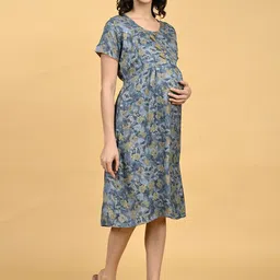GOLDSTROMS Floral Print Maternity A-Line Midi Dress image 4
