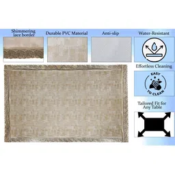 Stylista Gold-Toned Geometric 8-Seater Rectangle Table Cover image 3