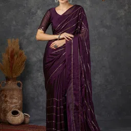 Sangria Embellished Saree With Blouse Piece-image-45