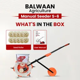 balwaan krishi Manual Seeder S-6 | 6 Teeth Hand Seed Planter | 25cm Spacing | Easy Farm Sower Garden Tool Kit image 3