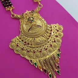 OM KRISHIV COLLECTION Women Gold-Plated Artificial Beads Mangalsutra-picture-24