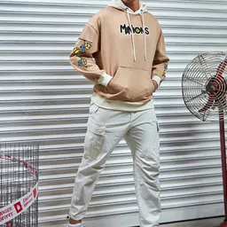 bewakoof heavy duty Bewakoof men Heavy Duty Men Printed Hooded Sweatshirt image 2