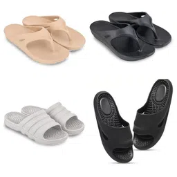 Feel alive Men Set Of 4 Ultra-Comfortable Lightweight EVA Flip Flops-image-79