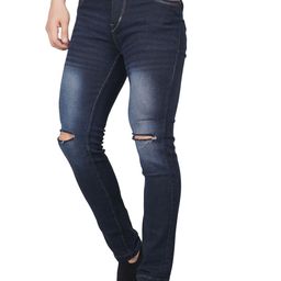 LINARIA Men Classic Slim Fit Slash Knee Light Fade Jeans-picture-6