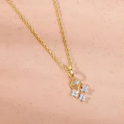 GIVA Gold Auric Lab Grown Diamond Pendant-image-36