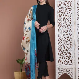 LOOM LEGACY Floral Printed Art Silk Dupatta image 4