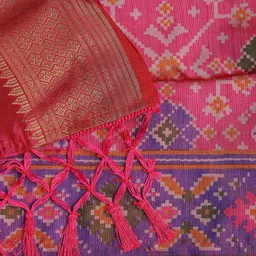 Meena Bazaar Floral Printed Art Silk Unstitched Dress Material image 3