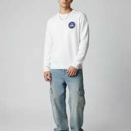 glitchez Men Applique Detail Relaxed Fit Pullover image 4