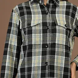 Mast & Harbour Women Checked Lightweight Puffer Jacket image 2