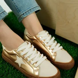 London Rag Women Colourblocked Lace-Ups Leather Sneakers image 4