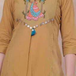 HIGHLIGHT FASHION EXPORT Ethnic Motifs Embroidered Thread Work Pure Cotton Kurta Set image 5