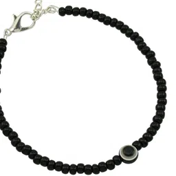 HIGH TRENDZ Silver-Plated Artificial Beaded Evil Eye Anklet image 3
