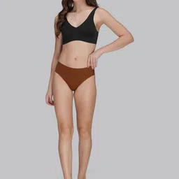 Amul Comfy Women Pack of 5 Assorted Mid Rise Cotton Solid Briefs image 5