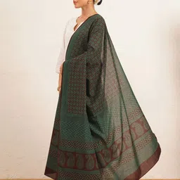 JAYPORE Floral Printed Cotton Dupatta image 4