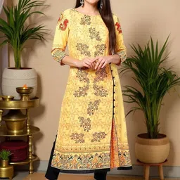 SZN Women Yellow Viscose Rayon Printed Kurtas-picture-16