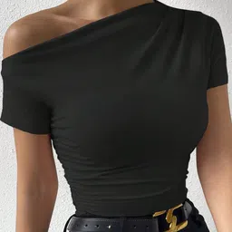 HERE&NOW Women Solid One Shoulder Top-picture-22